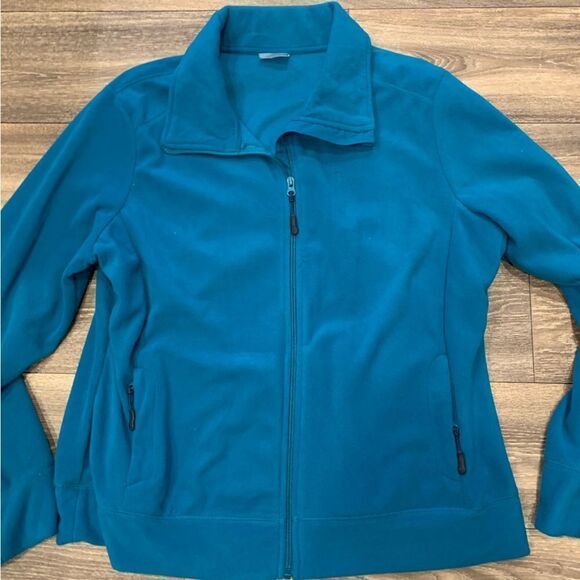 Danskin Now ladies lightweight fleece jacket.  Size: 2X. Teal color. - Picture 1 of 4